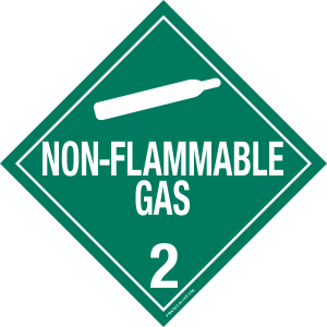 Vinyl Non-Flammable Gas Class 2.2 Placard